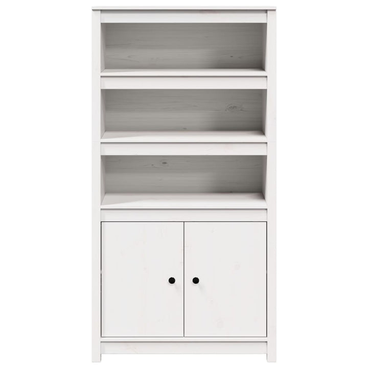 skab 80x35x154 cm massivt fyrretræ hvid