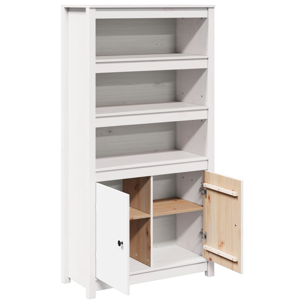 skab 80x35x154 cm massivt fyrretræ hvid