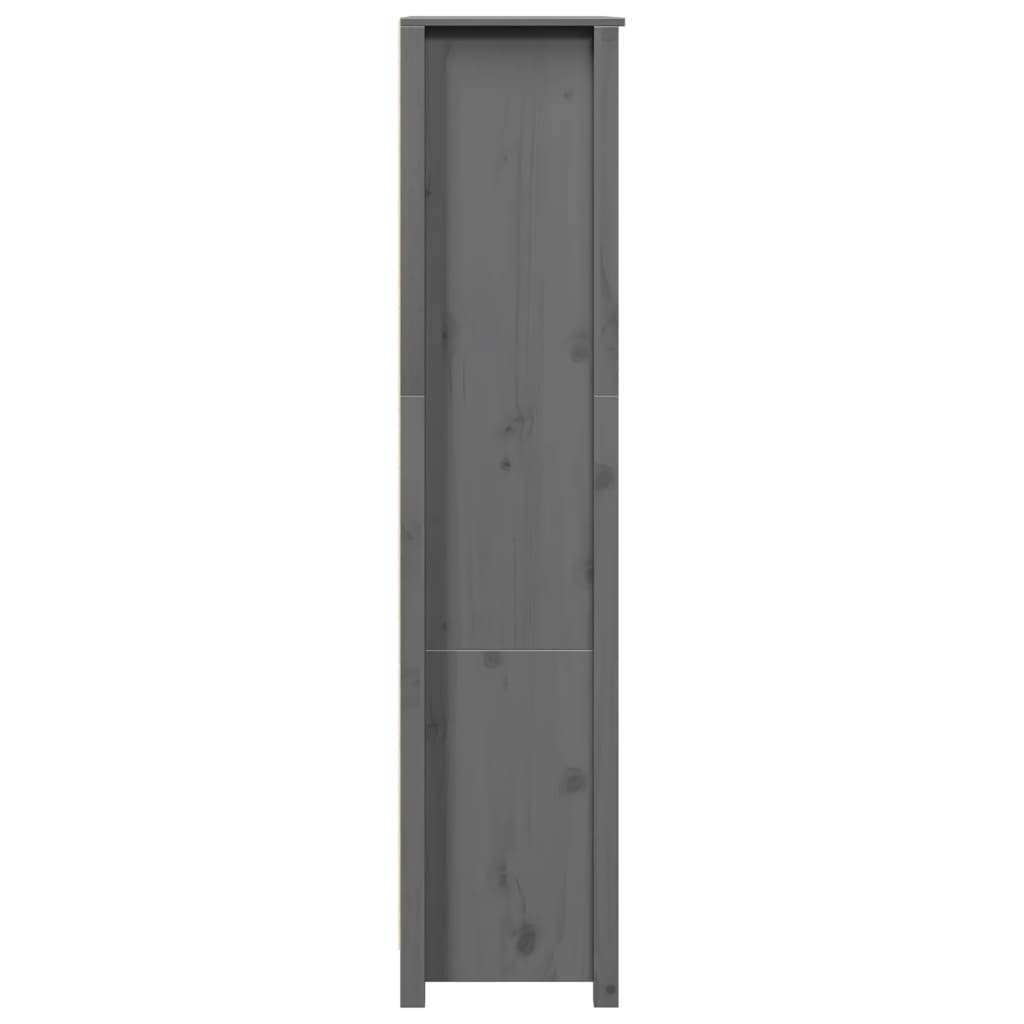skab 80x35x154 cm massivt fyrretræ grå