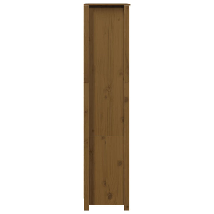 skab 80x35x154 cm massivt fyrretræ gyldenbrun