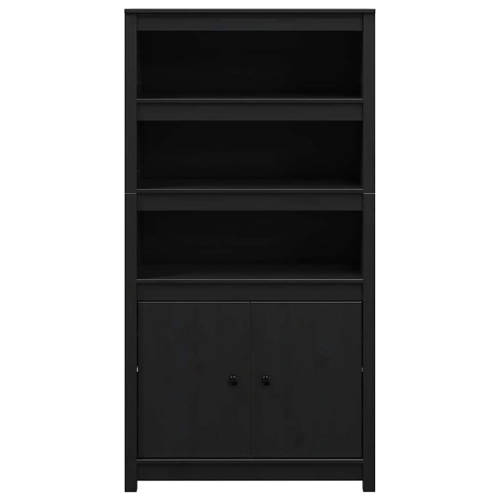 skab 80x35x154 cm massivt fyrretræ sort