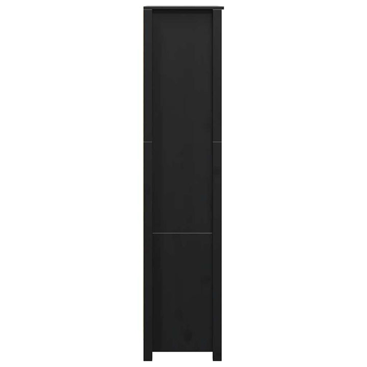 skab 80x35x154 cm massivt fyrretræ sort