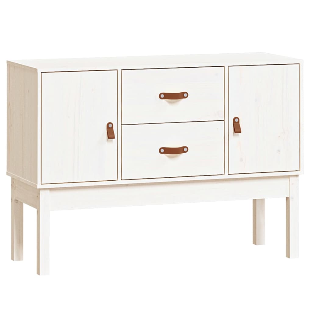 skænk 110x40x78 cm massivt fyrretræ hvid
