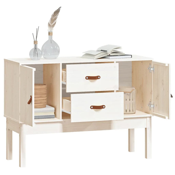 skænk 110x40x78 cm massivt fyrretræ hvid