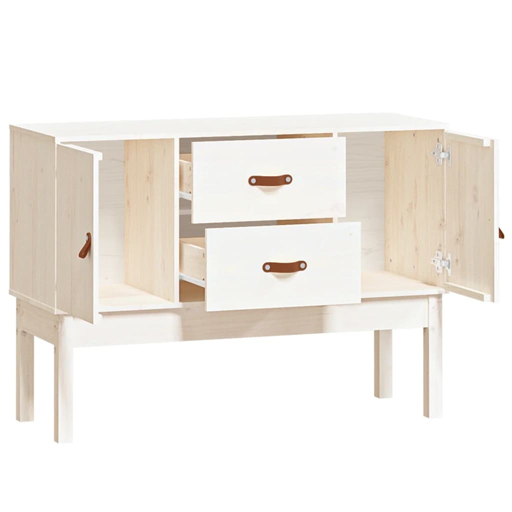 skænk 110x40x78 cm massivt fyrretræ hvid