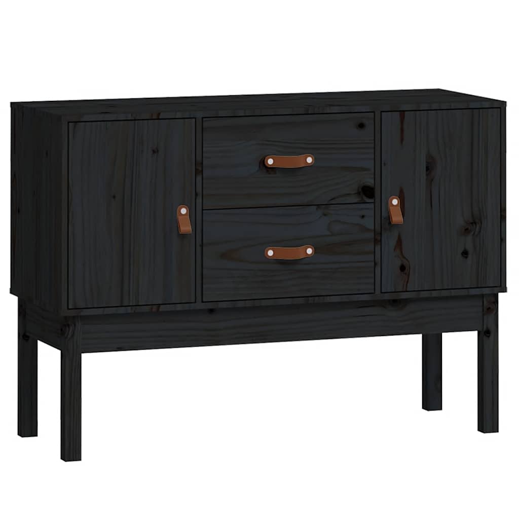 skænk 110x40x78 cm massivt fyrretræ sort