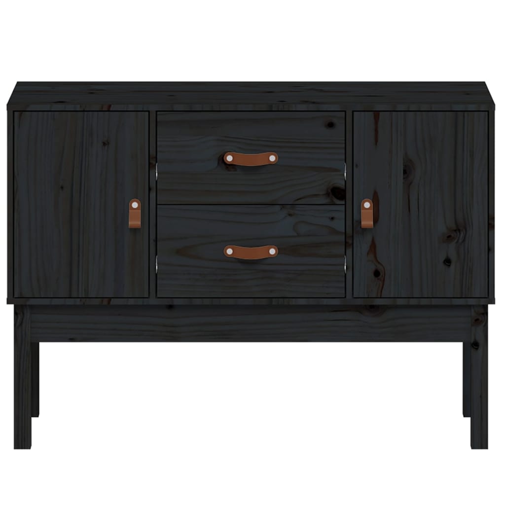 skænk 110x40x78 cm massivt fyrretræ sort