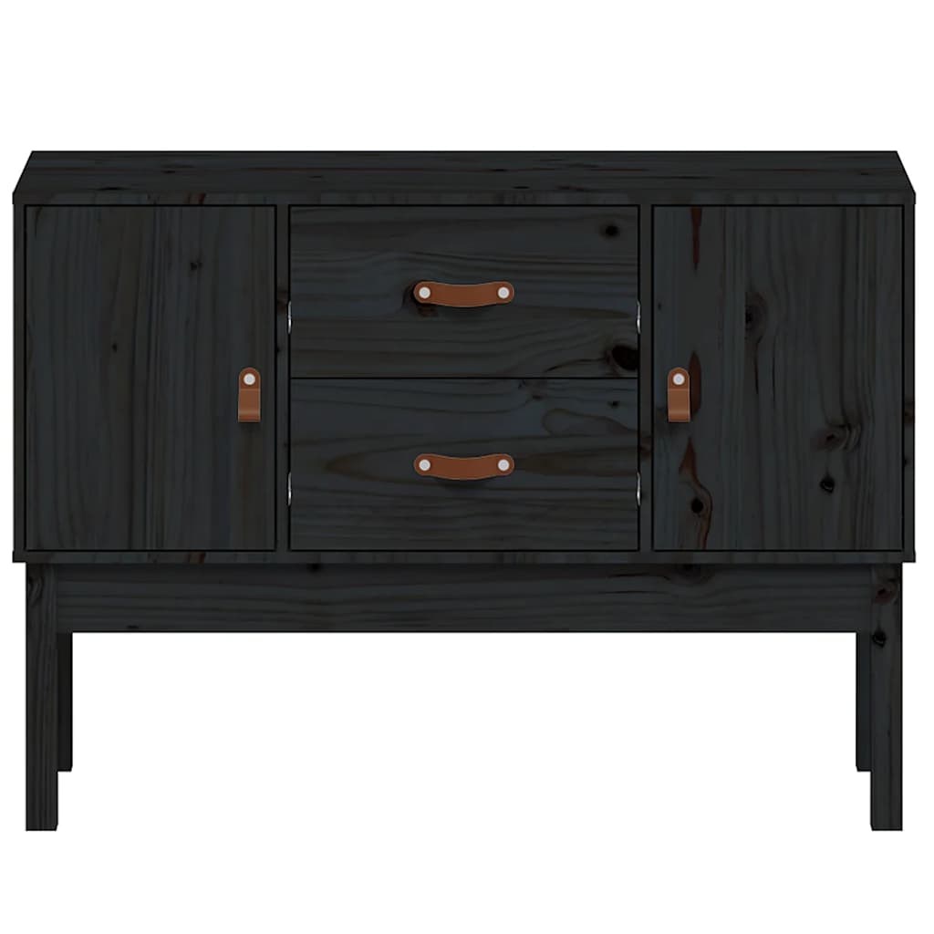 skænk 110x40x78 cm massivt fyrretræ sort