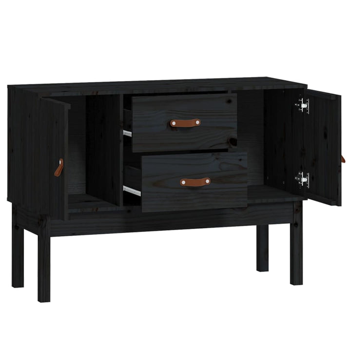 skænk 110x40x78 cm massivt fyrretræ sort