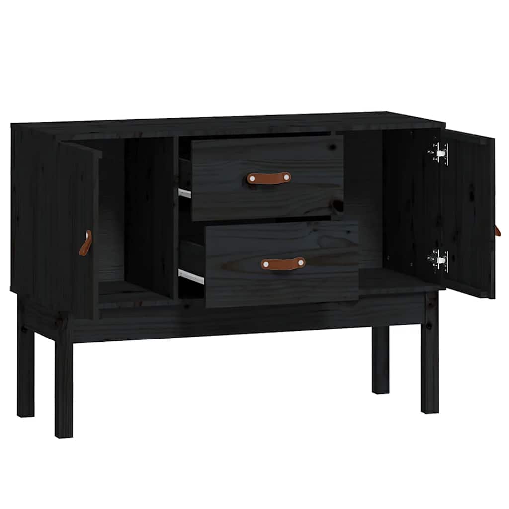 skænk 110x40x78 cm massivt fyrretræ sort