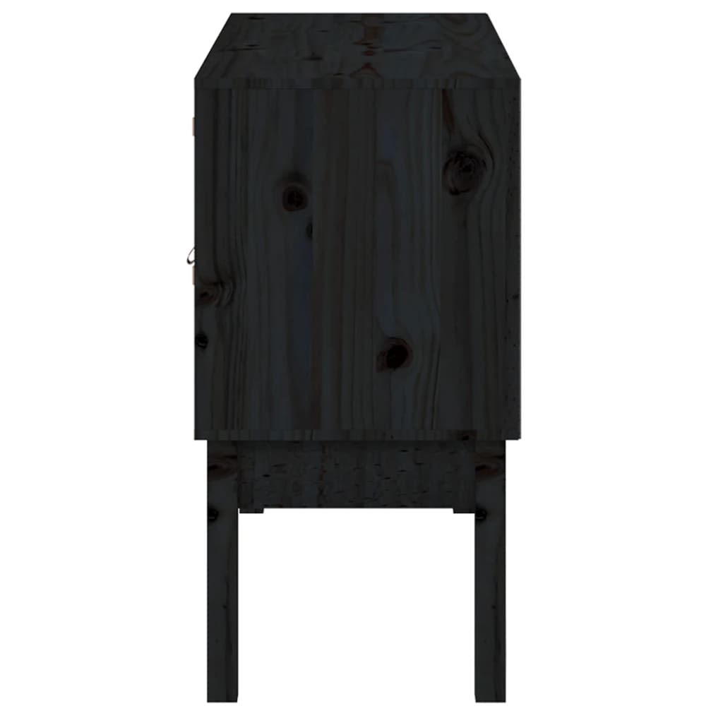 skænk 110x40x78 cm massivt fyrretræ sort