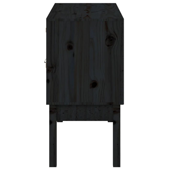 skænk 110x40x78 cm massivt fyrretræ sort