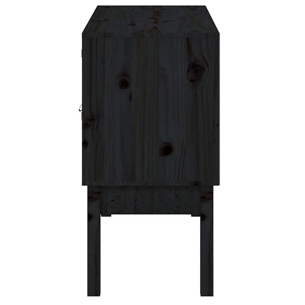 skænk 110x40x78 cm massivt fyrretræ sort