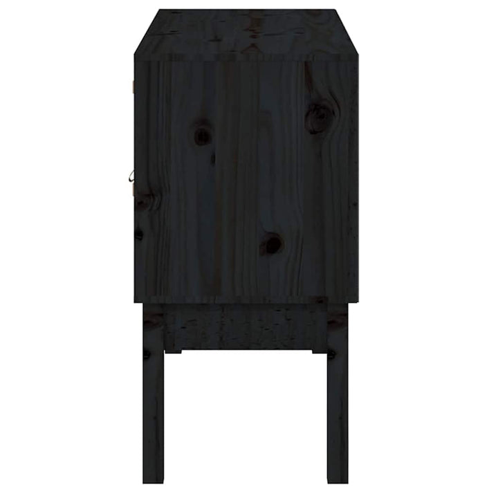 skænk 110x40x78 cm massivt fyrretræ sort