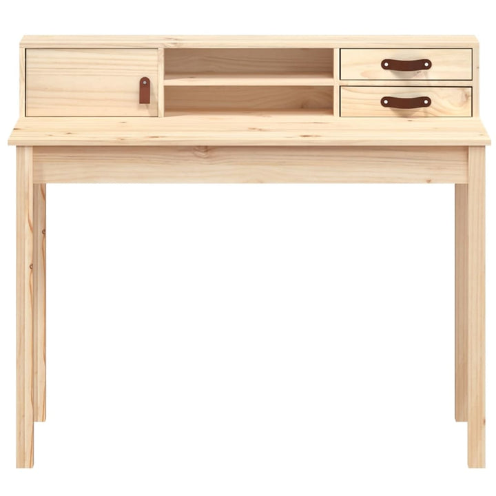skrivebord 110x50x93 cm massivt træ fyrretræ