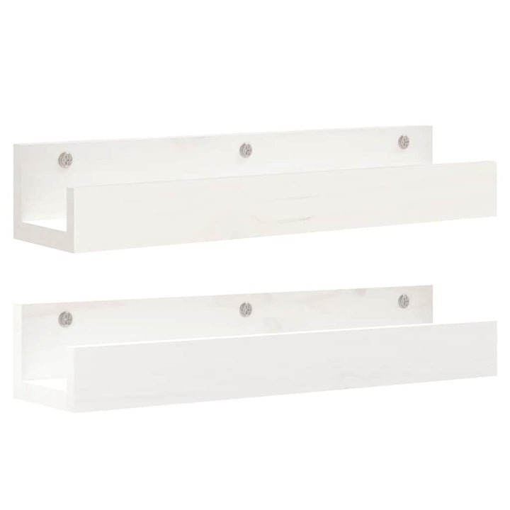væghylder 2 stk. 50x12x9 cm massivt fyrretræ hvid
