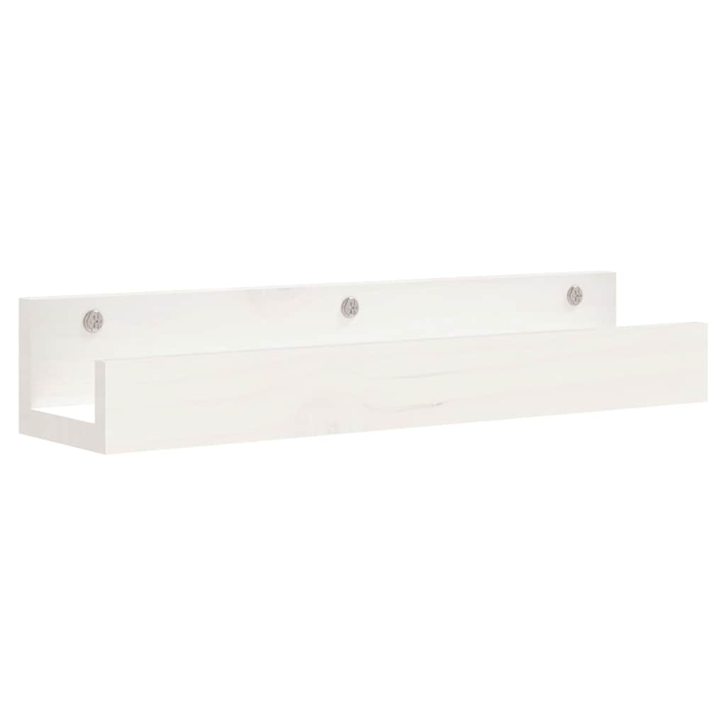 væghylder 2 stk. 50x12x9 cm massivt fyrretræ hvid