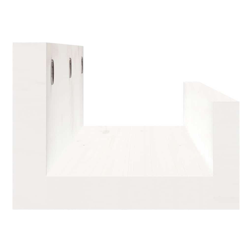 væghylder 2 stk. 50x12x9 cm massivt fyrretræ hvid