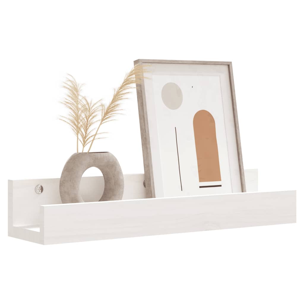 væghylder 2 stk. 50x12x9 cm massivt fyrretræ hvid