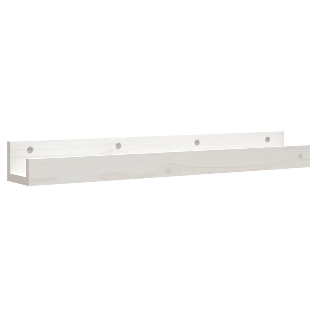 væghylder 2 stk. 80x12x9 cm massivt fyrretræ hvid