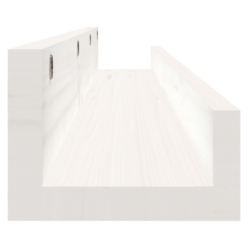 væghylder 2 stk. 80x12x9 cm massivt fyrretræ hvid