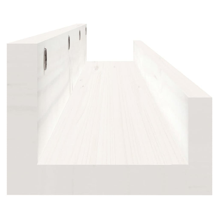væghylder 2 stk. 80x12x9 cm massivt fyrretræ hvid