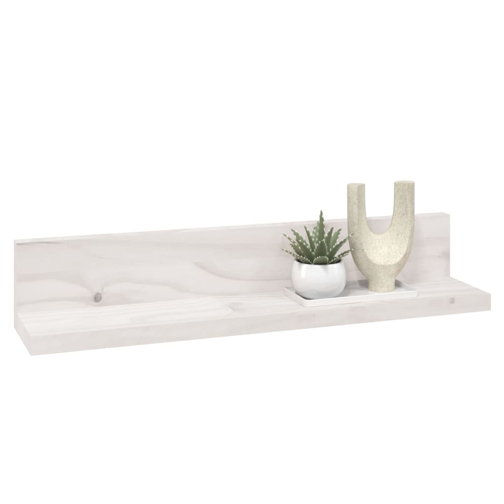 væghylder 2 stk. 50x11x9 cm massivt fyrretræ hvid