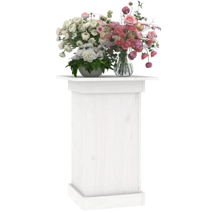 blomsterstander 40x40x60 cm massivt fyrretræ hvid