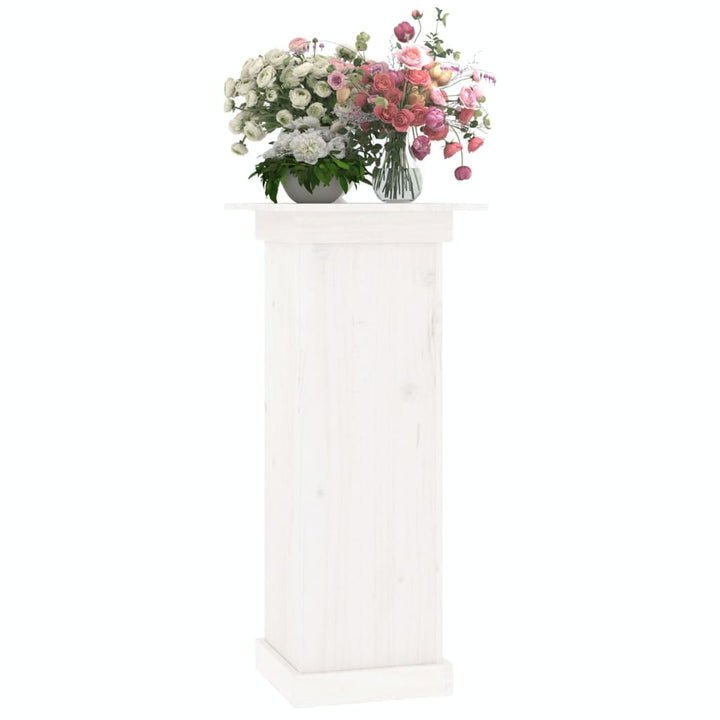 blomsterstander 40x40x90 cm massivt fyrretræ hvid