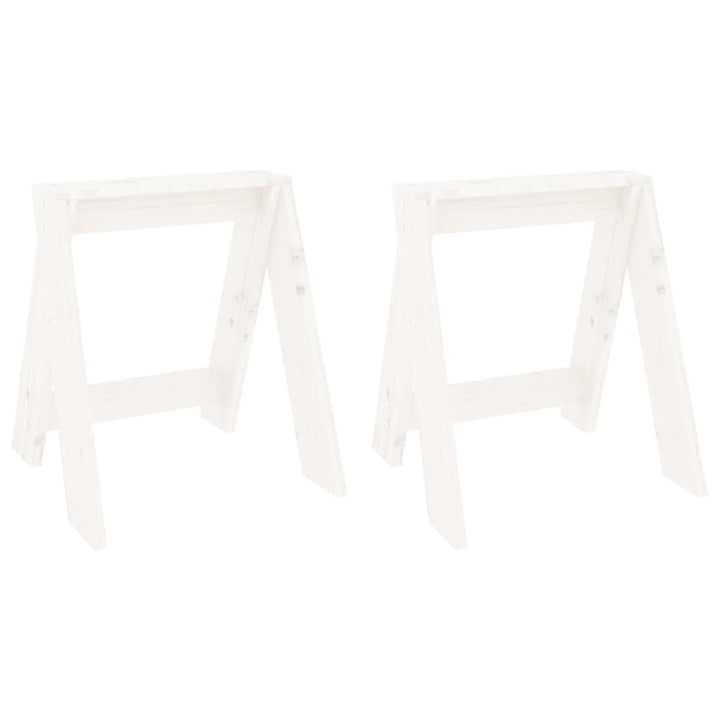 taburetter 2 stk. 40x40x45 cm massivt fyrretræ hvid