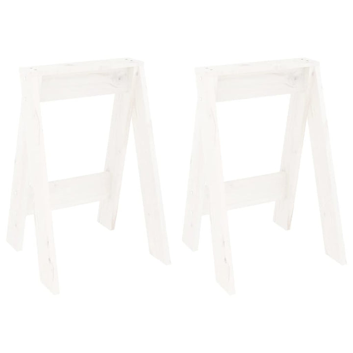 taburetter 2 stk. 40x40x60 cm massivt fyrretræ hvid