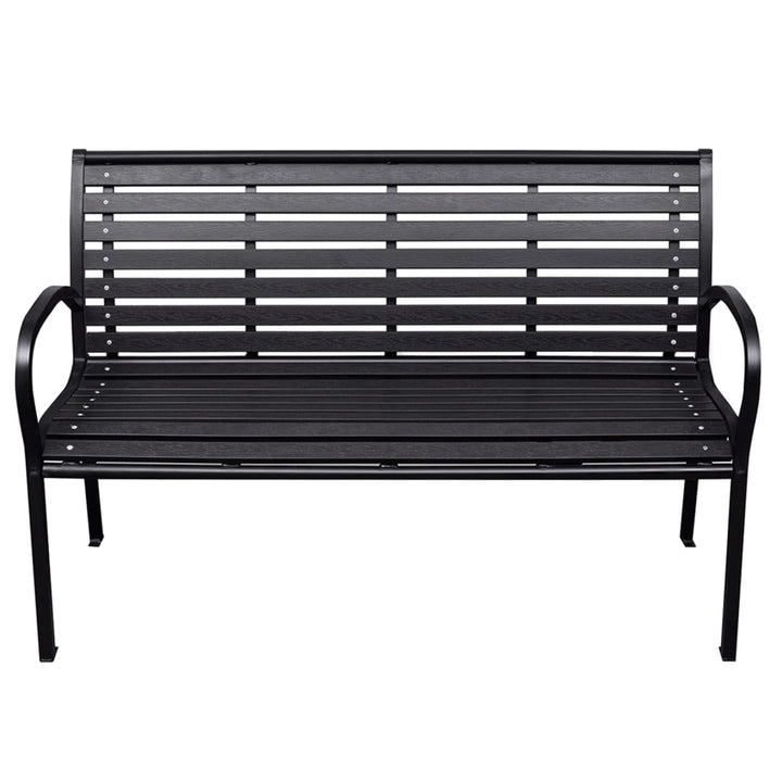 havebænk 116 cm stål og WPC sort