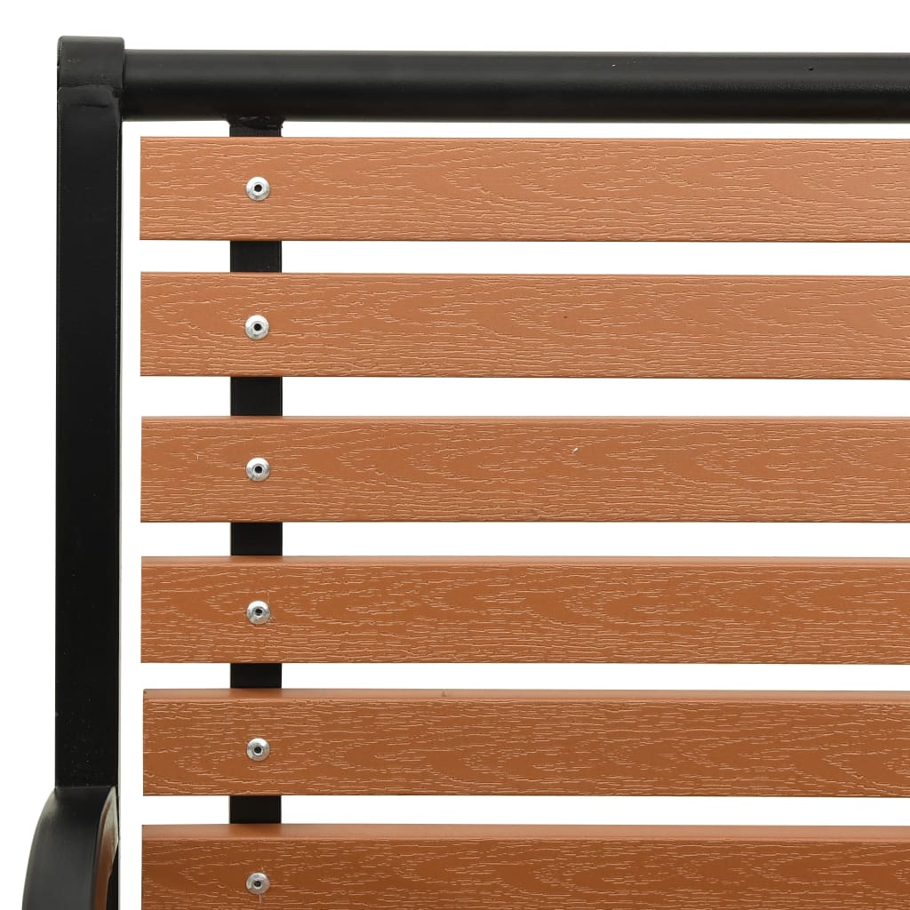 havebænk 116 cm stål og WPC sort og brun