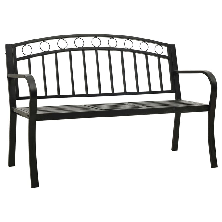 havebænk med bord 120 cm stål sort