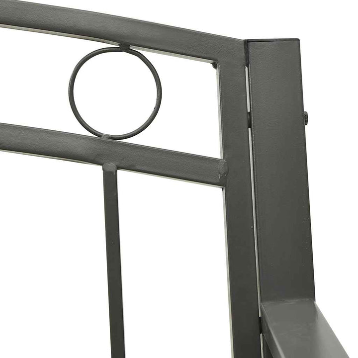 havebænk med bord 120 cm stål grå