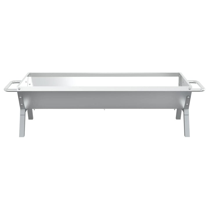 grillbakke 118x42x30,5 cm rustfrit stål sølvfarvet