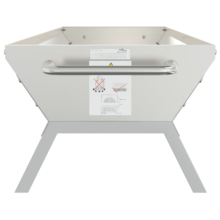 grillbakke 118x42x30,5 cm rustfrit stål sølvfarvet