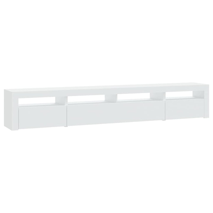 tv-skab med LED-lys 240x35x40 cm hvid