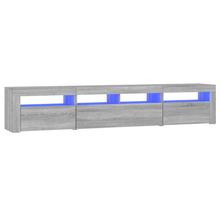 tv-skab med LED-lys 210x35x40 cm Grå sonoma-eg