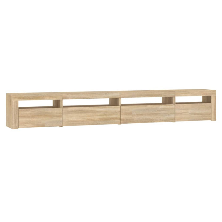 tv-skab med LED-lys 270x35x40 cm Sonoma-eg