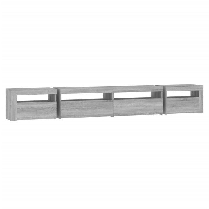 tv-skab med LED-lys 270x35x40 cm Grå sonoma-eg