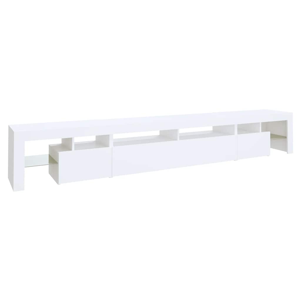 tv-skab med LED-lys 260x36,5x40 cm hvid