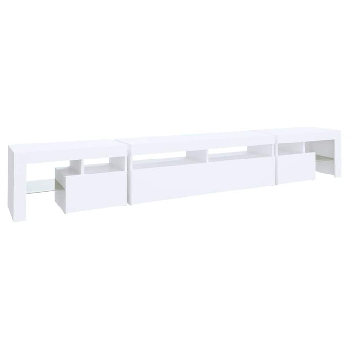 tv-skab med LED-lys 260x36,5x40 cm hvid
