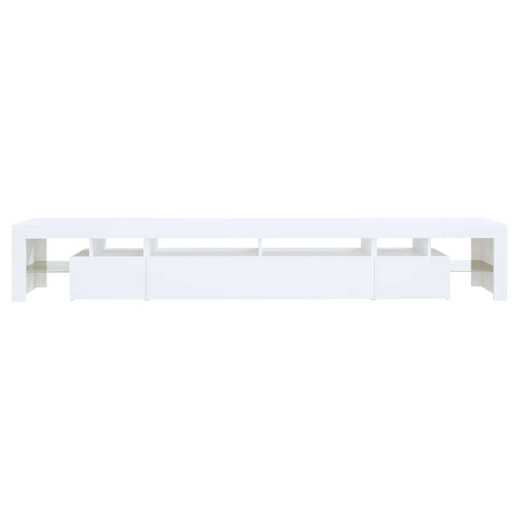 tv-skab med LED-lys 260x36,5x40 cm hvid