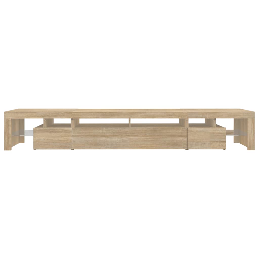 tv-skab med LED-lys 260x36,5x40 cm sonoma-eg