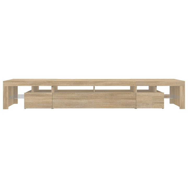 tv-skab med LED-lys 260x36,5x40 cm sonoma-eg