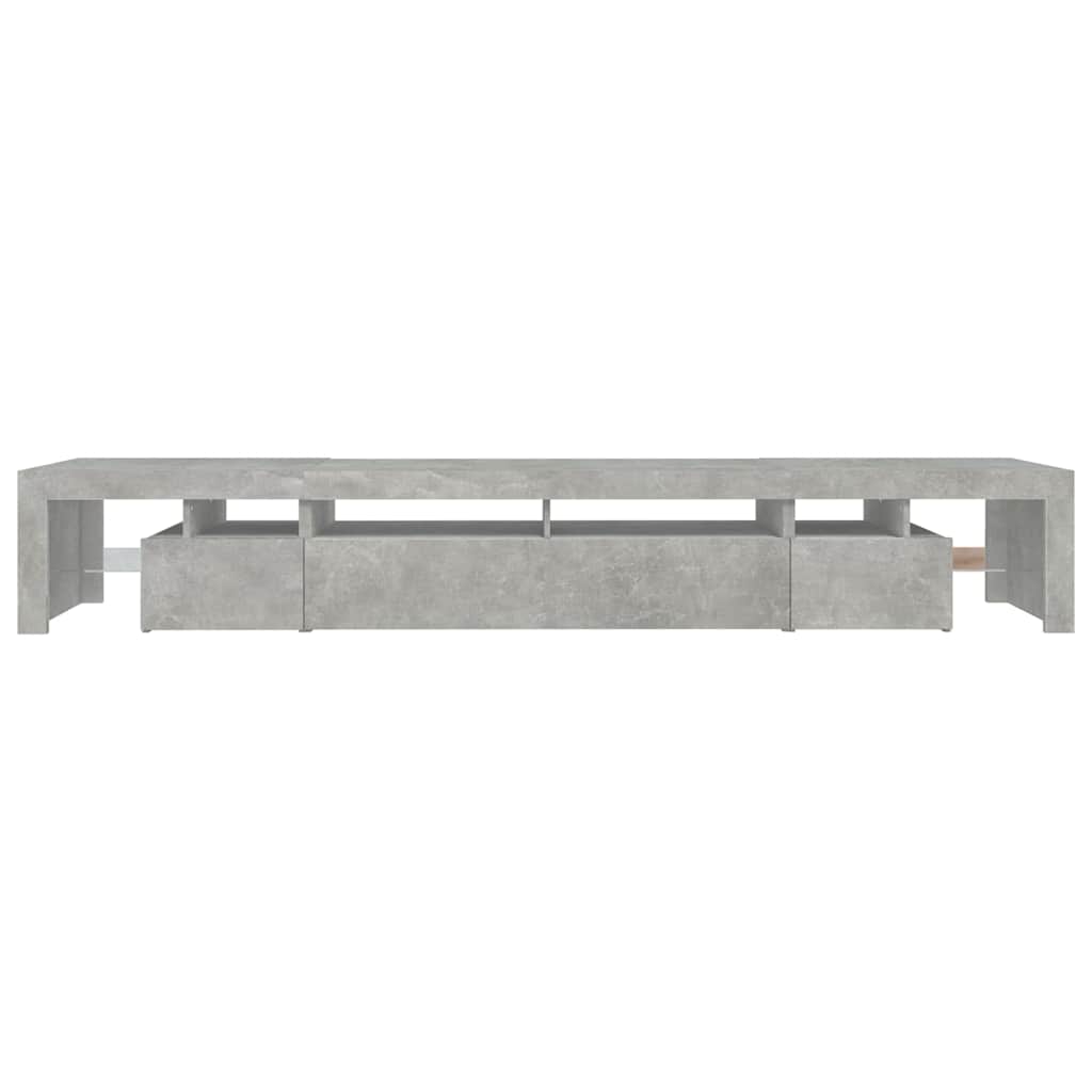 tv-bord med LED-lys 260x36,5x40 cm betongrå