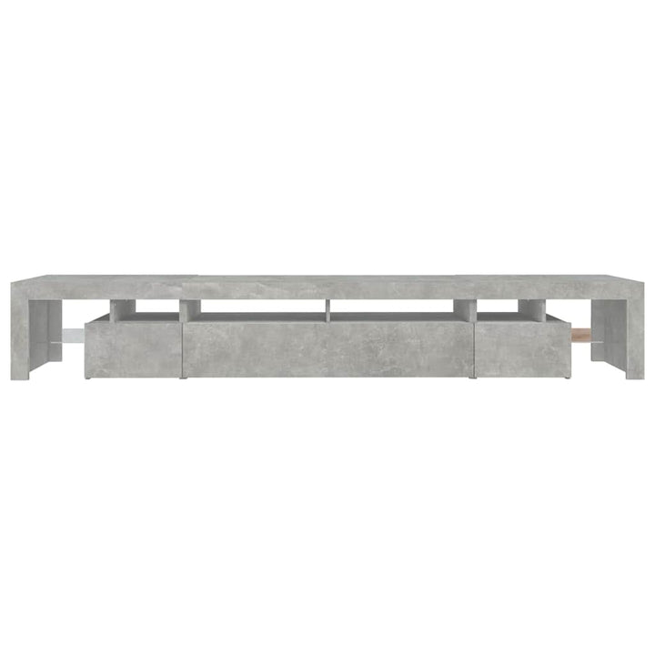 tv-bord med LED-lys 260x36,5x40 cm betongrå