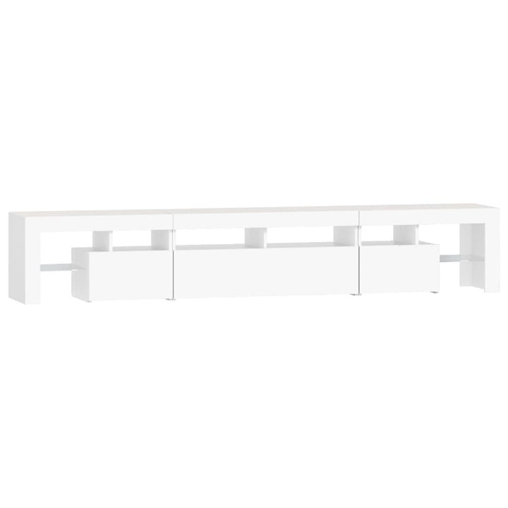 tv-skab med LED-lys 230x36,5x40 cm hvid
