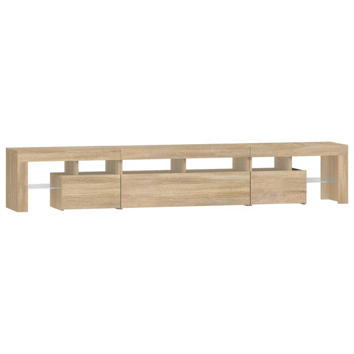 tv-skab med LED-lys 230x36,5x40 cm sonoma-eg